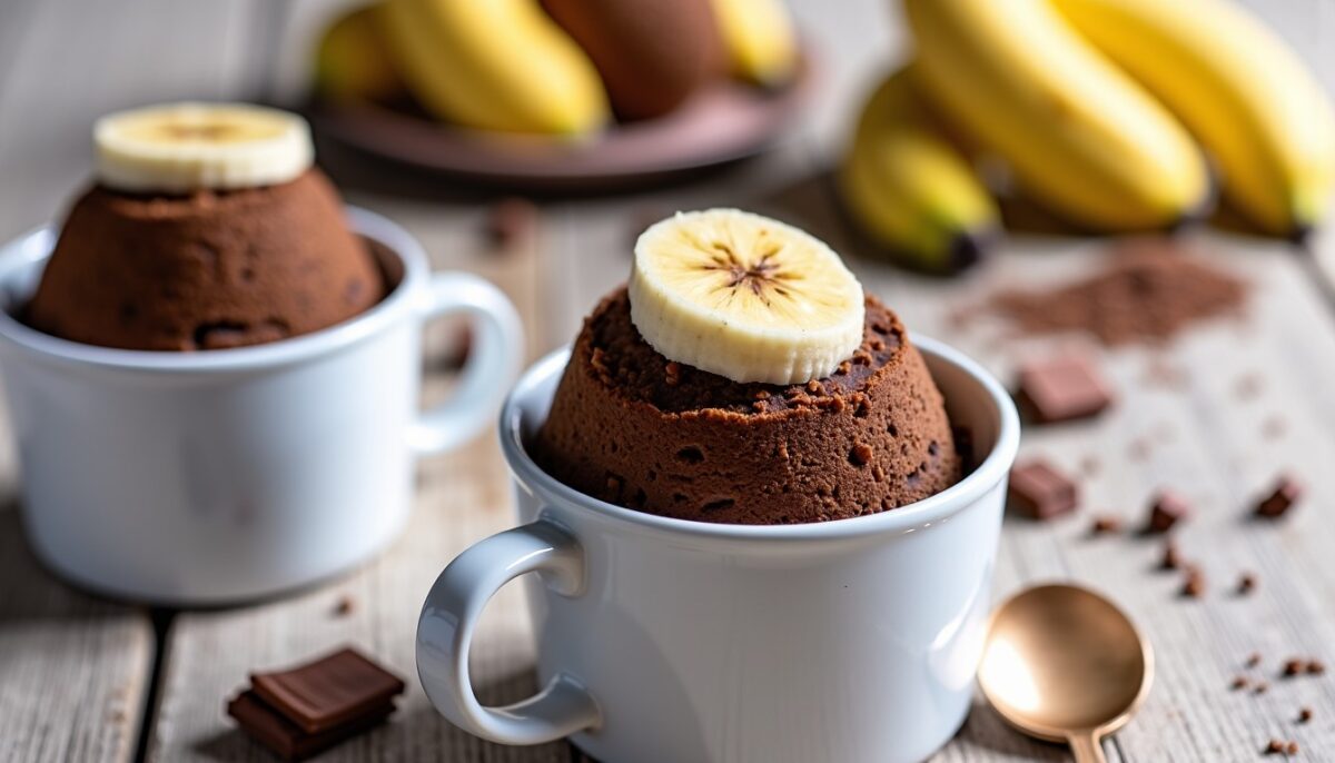 Mug cake banane-chocolat : recette express et moelleuse au micro-ondes