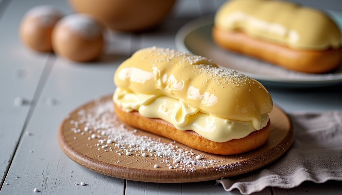Délicieux éclair à la vanille : recette maison simple pour une pâte moelleuse et une crème onctueuse